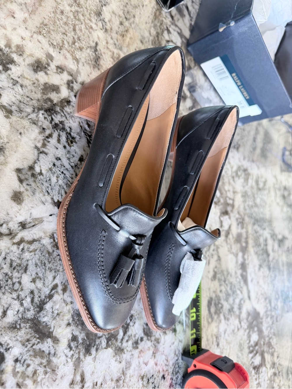 Ralph Lauren Black Leather Tassel Loafers